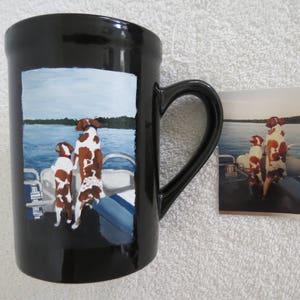 Pet Portrait Hand Painted Coffee Mugs 16oz Made to Order Husky by Shannon Ivins Pigatopia image 2