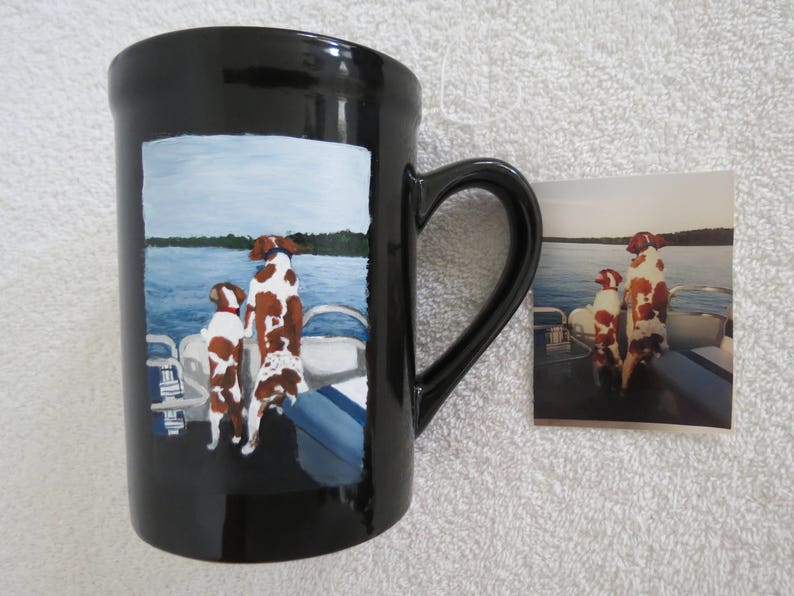 Pet Portrait Hand Painted Coffee Mugs 16oz Made to Order Husky by Shannon Ivins Pigatopia image 2