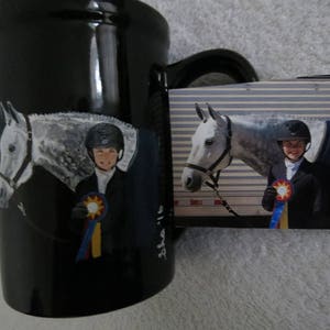 Hand Painted Pet Portrait Coffee Mugs Made to Order Brittany Dog by Shannon Ivins Pigatopia image 2