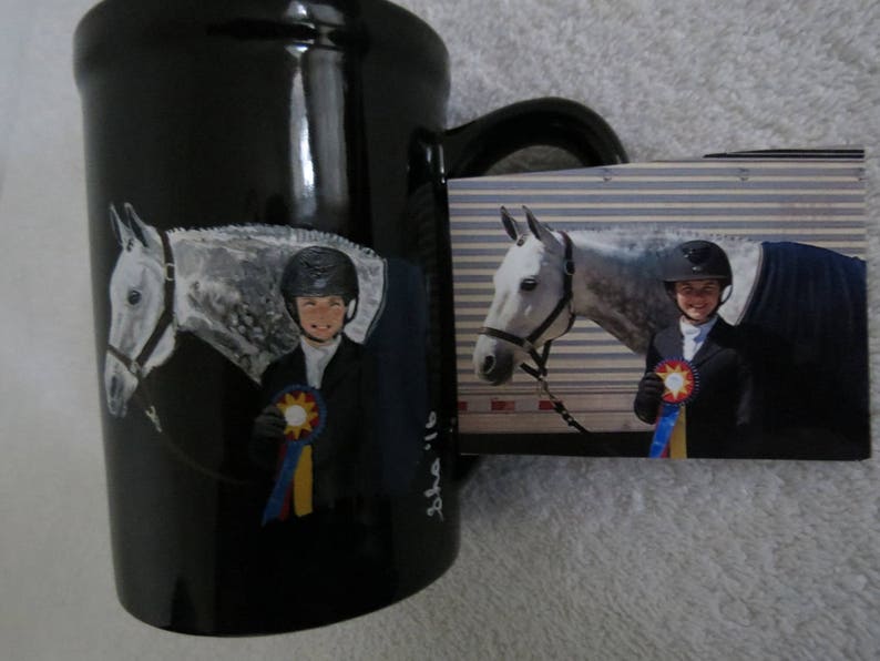 Hand Painted Pet Portrait Coffee Mugs Made to Order Brittany Dog by Shannon Ivins Pigatopia image 2