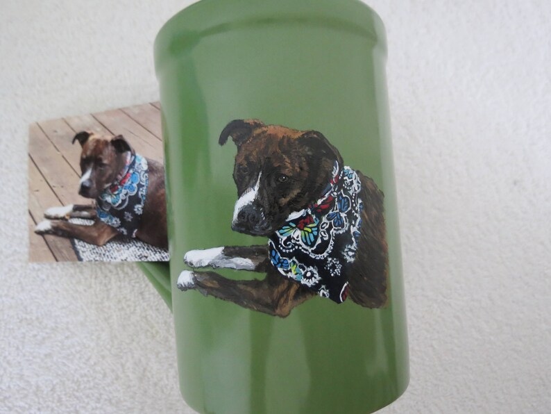 Pet Portrait Hand Painted Coffee Mugs 16oz Made to Order Husky by Shannon Ivins Pigatopia image 4