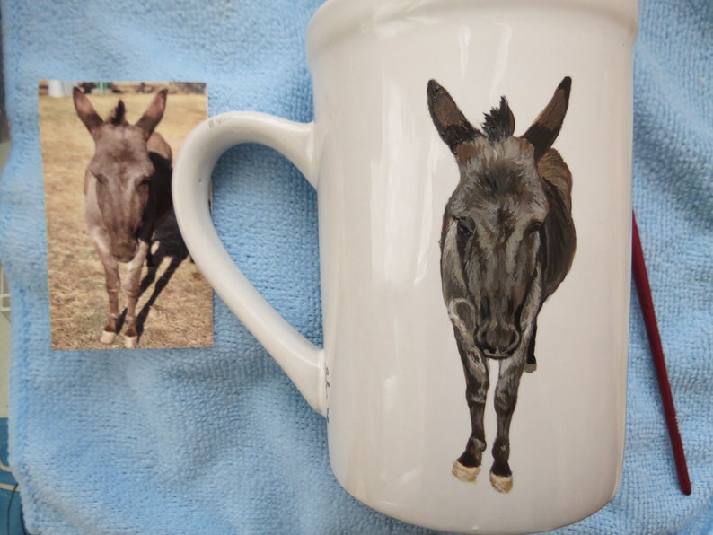 Hand Painted Pet Portrait Coffee Mugs Made to Order Brittany Dog by Shannon Ivins Pigatopia image 9