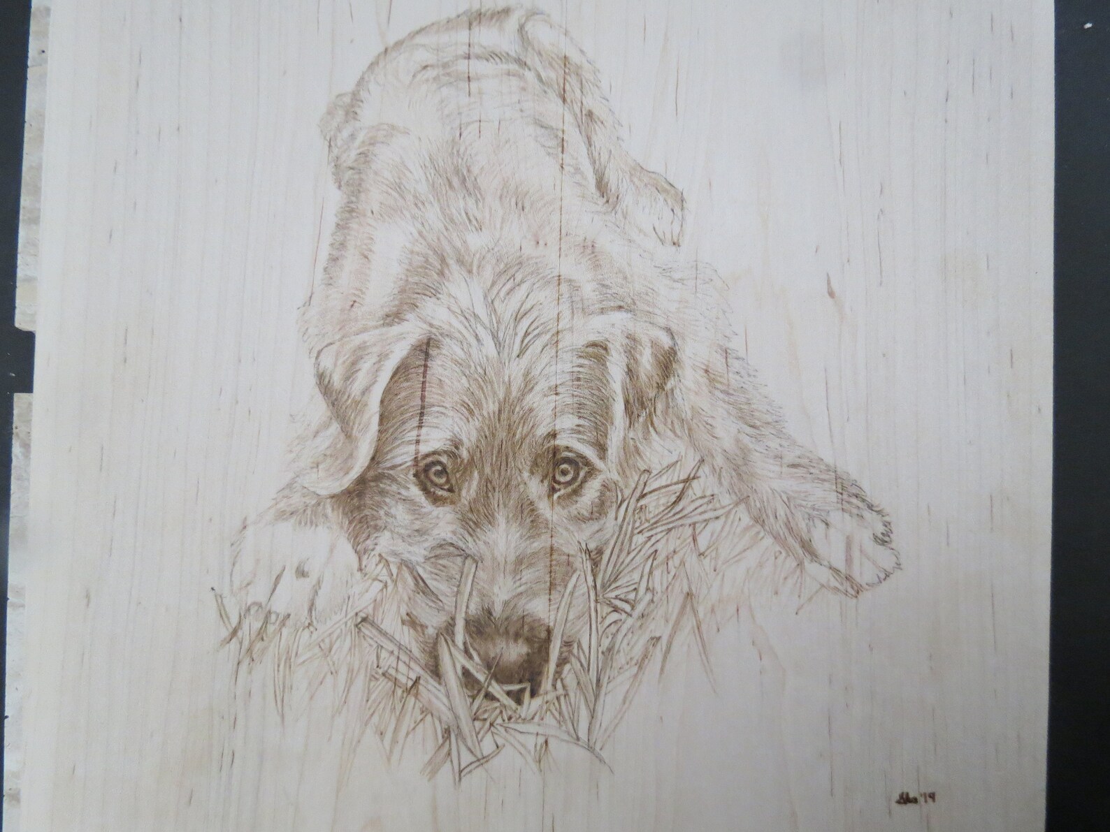 Pyrography Portrait Original Wood Burn Solid Maple Panel Made to Order ...