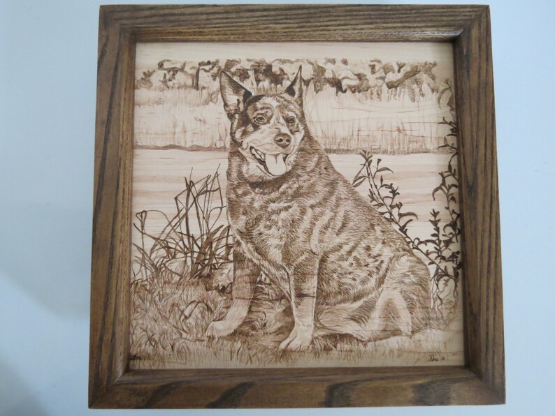Pet Portrait Pyrography 12 x 12 inch with Hand Crafted | Etsy
