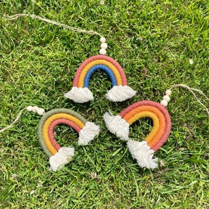 Handmade Macrame Rainbow Wall Hanging: Boho Nursery Decor