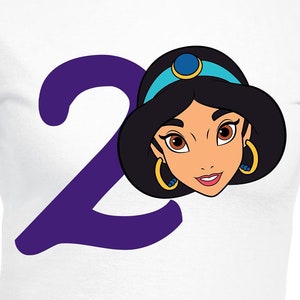 Prinzessin Jasmin 2 Geburtstag Digital Cut Dateien | Cricut | Silhouette Cameo | SVG-Schnittdateien | PDF | Eps | DXF | PNG | Aladin