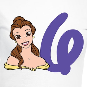 File di taglio digitale per il 6° compleanno della principessa Belle / Cricut / Silhouette Cameo / File di taglio Svg / PDF / Eps / DXF / PNG / La Bella e la Bestia