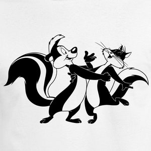 Pepe Le Pew & Penelope Pussycat Fichiers numériques | Cricut | Camée Silhouette | Fichier de coupe Svg | Fichier numérique | PDF | Eps | DXF | PNG | Dollars américains