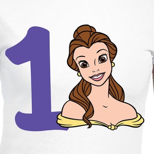 Princesa Bella 1er cumpleaños Archivos de corte digital / Cricut / Silhouette Cameo / Archivos de corte SVG / PDF / Eps / DXF / PNG / La Bella y la Bestia