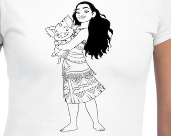 Moana & Pua Archivos de corte digital / Cricut / Silhouette Cameo / Archivos de corte SVG / Archivos digitales / PDF / Eps / DXF / PNG / Moana