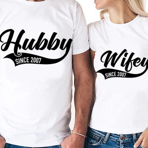 Echtgenoot en vrouw stellen sinds 2007 digitale snijbestanden in | Cricut | Silhouetcameo | Svg-bestanden knippen | PDF | Eps | DxF | PNG | Jubileum