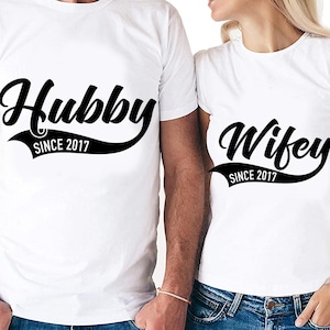Mąż i żona od 2017 r. Pary ustawiają cyfrowe pliki do cięcia | Cricut | Silhouette Cameo | Pliki do cięcia Svg | PDF | Eps | DxF | PNG | Rocznica
