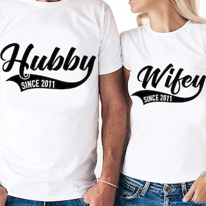 Conjunto de parejas de esposos desde 2011 Archivos de corte digitales / Cricut / Silhouette Cameo / Archivos de corte Svg / PDF / Eps / DxF / PNG / Aniversario