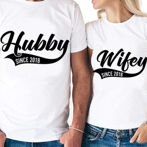 Echtgenoot en echtgenote sinds 2018 stellen digitale snijbestanden in | Cricut | Silhouetcameo | Svg-bestanden knippen | PDF | Eps | DxF | PNG | Jubileum