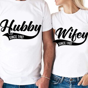 Echtgenoot en vrouw sinds 1987 stellen stellen digitale snijbestanden in | Cricut | Silhouetcameo | Svg-bestanden knippen | PDF | Eps | DxF | PNG | Jubileum
