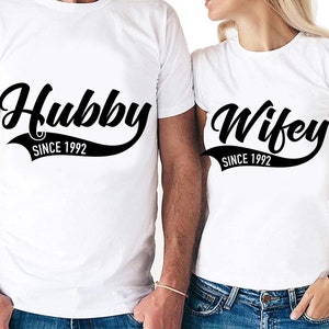 Echtgenoot en vrouw stellen sinds 1992 digitale snijbestanden in | Cricut | Silhouetcameo | Svg-bestanden knippen | PDF | Eps | DxF | PNG | Jubileum