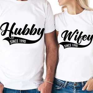 Echtgenoot en vrouw stellen sinds 1990 stellen digitale snijbestanden in | Cricut | Silhouetcameo | Svg-bestanden knippen | PDF | Eps | DxF | PNG | Jubileum