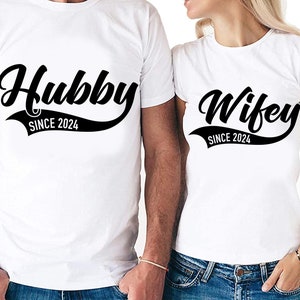 Conjunto de parejas de esposos desde 2024 Archivos de corte digitales / Cricut / Silhouette Cameo / Archivos de corte Svg / PDF / Eps / DxF / PNG / Aniversario