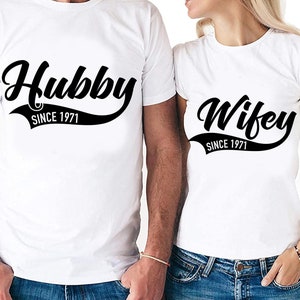 Conjunto de parejas de esposos desde 1971 Archivos de corte digitales / Cricut / Silhouette Cameo / Archivos de corte Svg / PDF / Eps / DxF / PNG / Aniversario