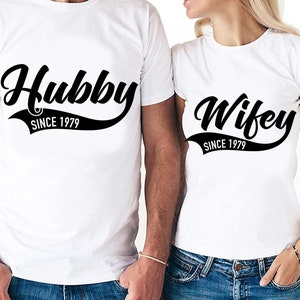 Mąż i żona od 1979 r. Pary ustawiają cyfrowe pliki do cięcia | Cricut | Silhouette Cameo | Pliki do cięcia SVG | PDF | Eps | DxF | PNG | Rocznica