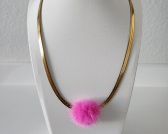 Blade Snake Chain ketting met pompom