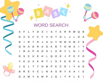 Baby Shower Word Search Printable