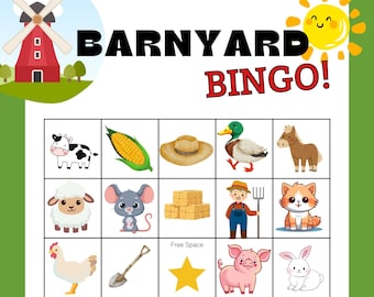Barnyard Farm Animal Bingo