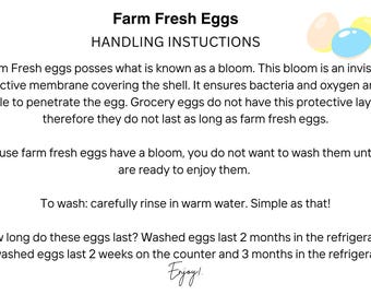 Farm Fresh Egg Handling Instructions