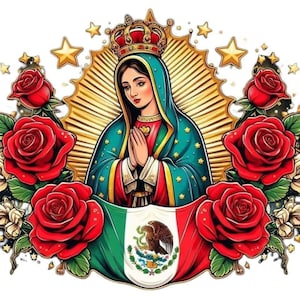 Virgen María con bandera