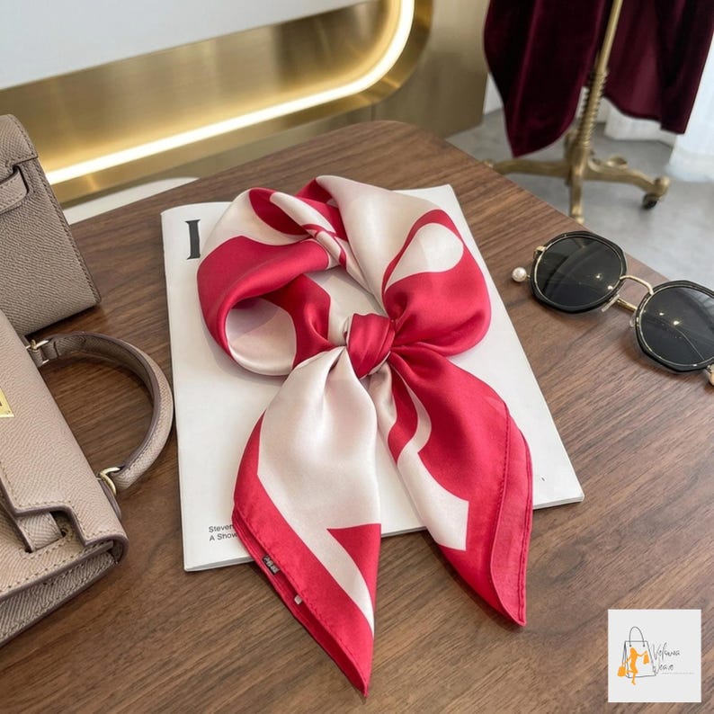 elegant satin scarf women square hijab fashion accessory