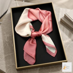 Felinea POLYESTER Square Scarf Women Cat Pattern 70cm Headband Hijab Neck Hair Tie Bandana