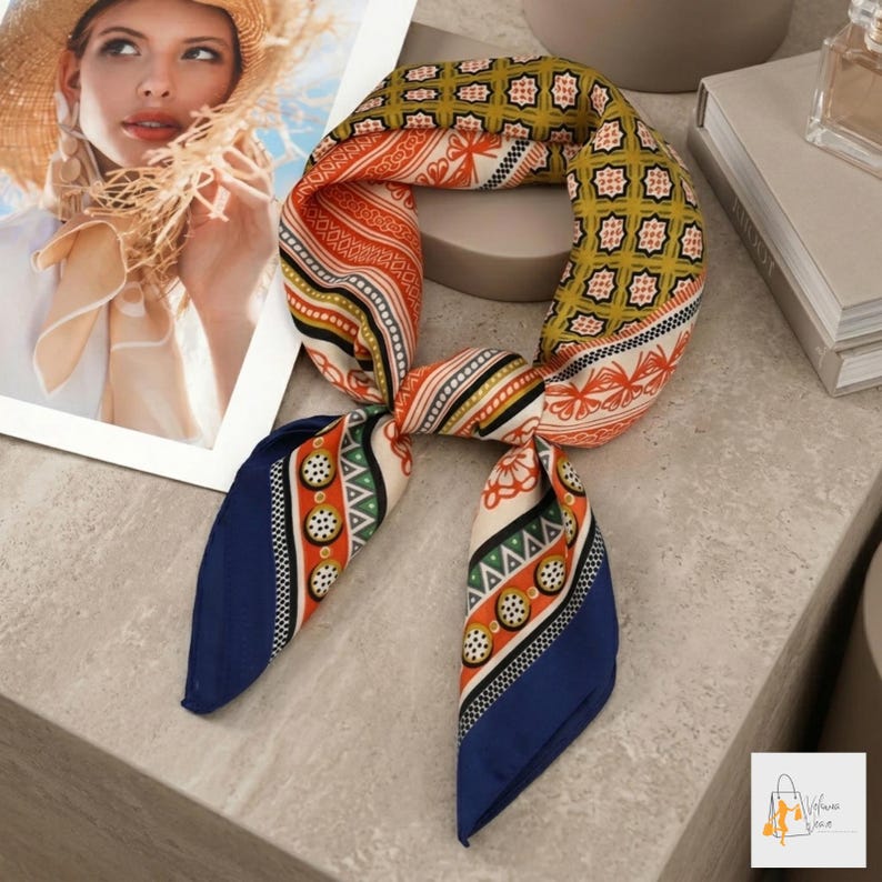 lightweight satin scarf women square headscarf fashion look