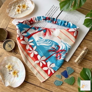 Boho bloemen driehoek hoofdband – katoenmix bandana haarsjaal elastische achterkant