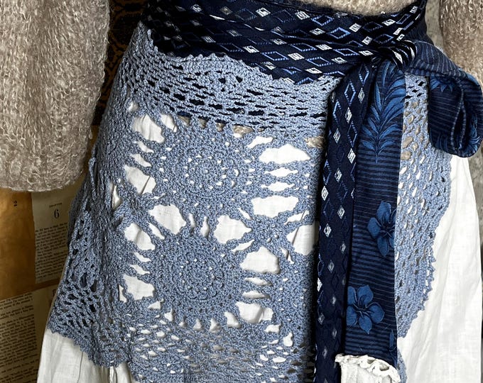 Handmade Vintage Cummerbund Silk Tie Sash Belt OOAK Boho Upcycled Hippie OS