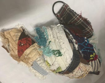 Vintage Textiles Scrap Boho Hippie Belt Upcycled Repurposed Assortment One of a Kind. 39” Long XS - L