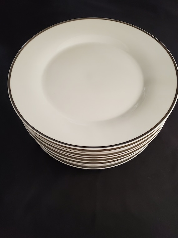 CHINA, Dinner Plates, EVERYDAY Series, by GIBSON W/silver Trim