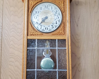 CLOCK, Antique " CEDERHOLM CREATIONS ", Wall Regulator