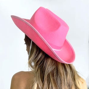 Cappello da cowgirl rosa / Cappello da cowboy rosa per Halloween, Cappello da cowboy da rodeo country per festival musicali, Cappelli da cowboy per feste di addio al nubilato, Rodeo e addio al nubilato