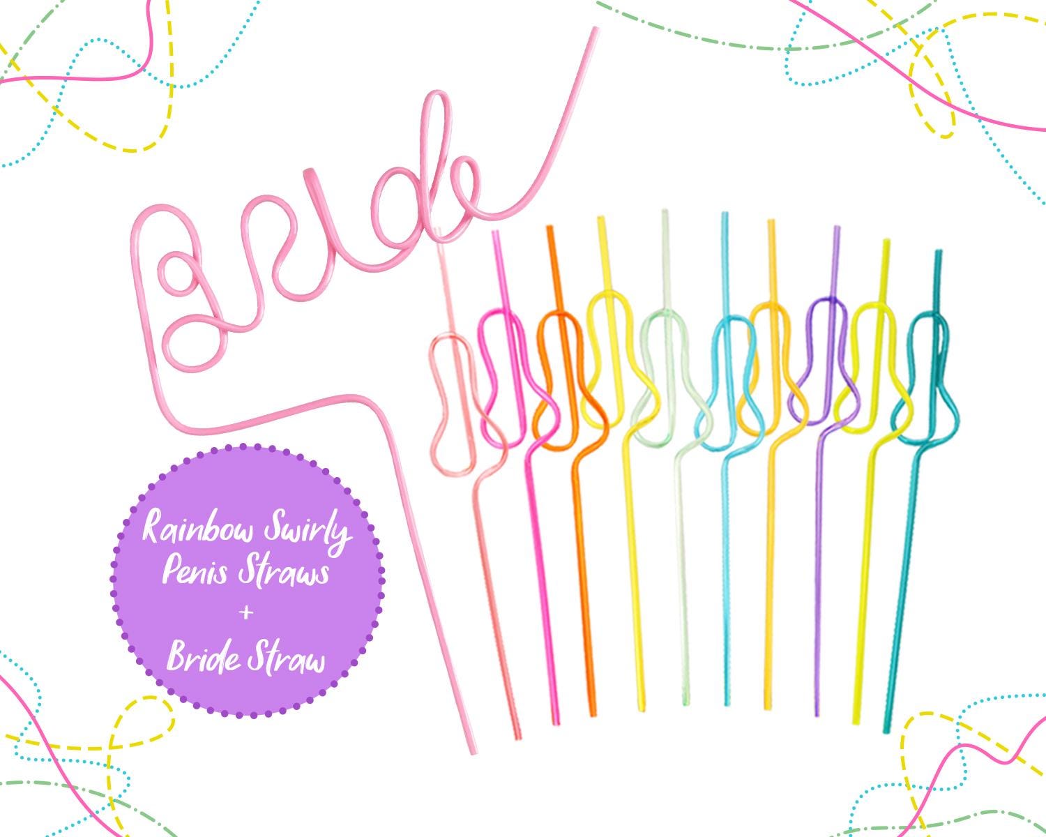 Bachelorette Straws | Bachelorette Party favors | Camp Bachelorette Party gifts | Funny Bridesmaids Gifts | Bachelorette Party Supplies