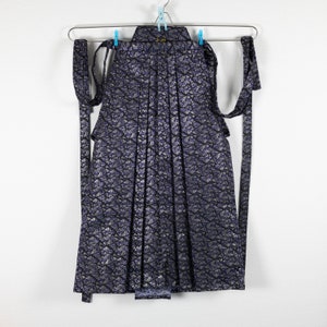 Vintage Hakama - Purple and Silver Brocade Geometric Triangle Lattice Pattern