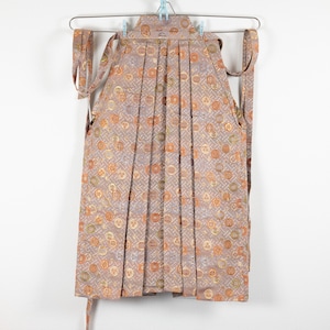 Hakama vintage - Broccato Kamon oro colorato motivo geometrico
