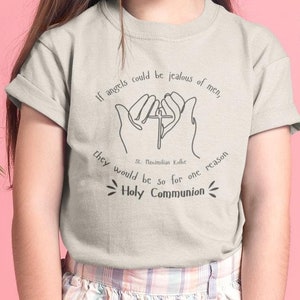 First Communion Gift for Boys, Holy Communion T-Shirt, Catholic Tee for Kids, Best Gift Ever, If Angels Could Be Jealous of Men Youth Shirt
