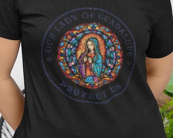 Our Lady of Guadalupe T-Shirt: Latina Saint Virgin Mary Protect Us