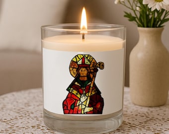 St. Stanislaus Catholic Prayer Candle: Soy Wax Glass Jar, Polish Patron Saint