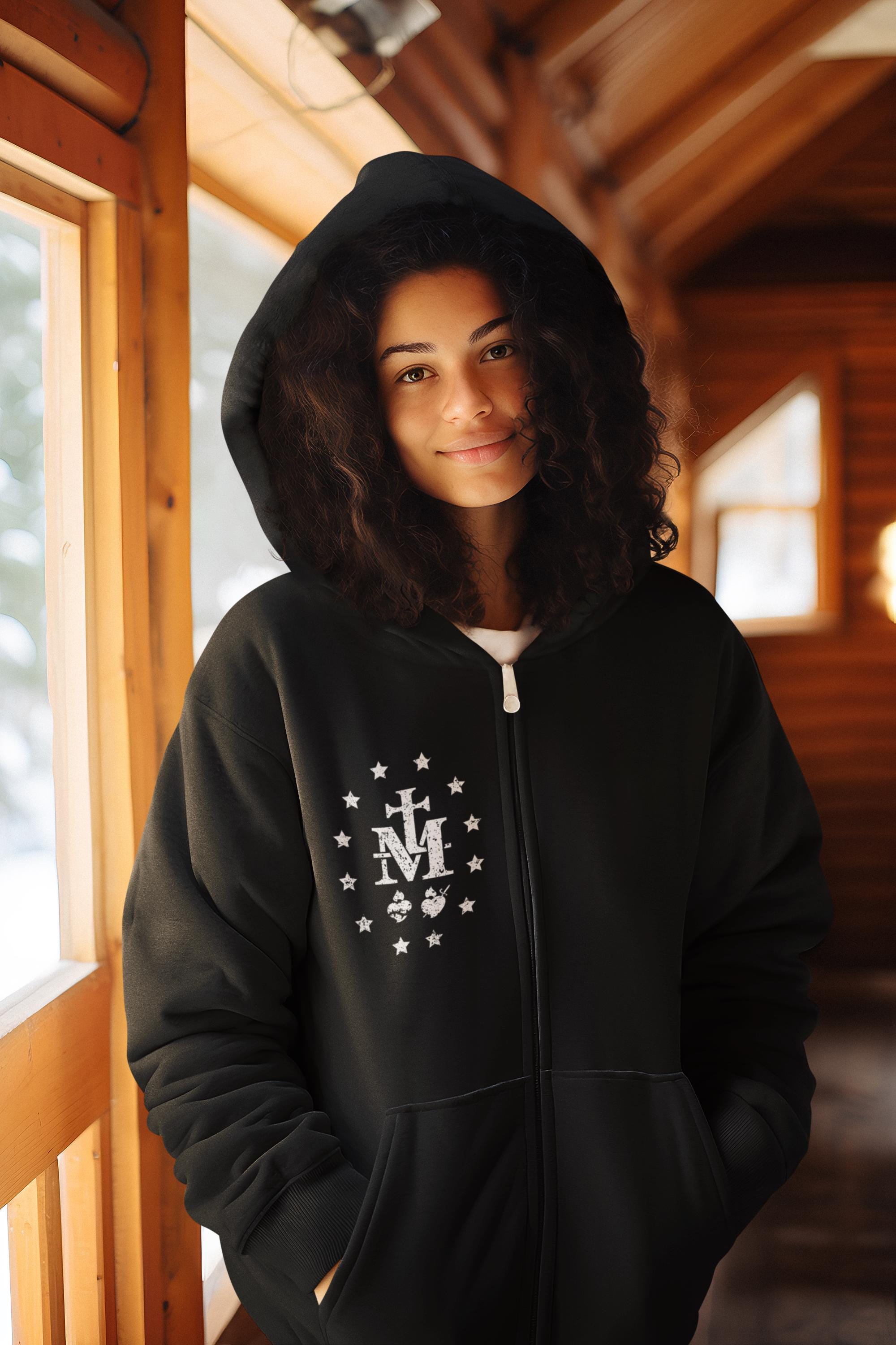 トップス and mary Mary logo zip tops Mary Boxy Zip Hoodie