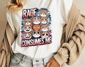 Rage Consumes Me T-Shirt: Lustiges Kätzchen Meme, Weirdcore sarkastisches T-Shirt