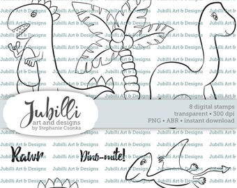 Dinosaur Digital Stamp Set, Dino digi PNG clipart