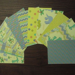 Cartolina estampada de dinossauro 4x6 pol. para frentes de cartão, cartões de página de bolso