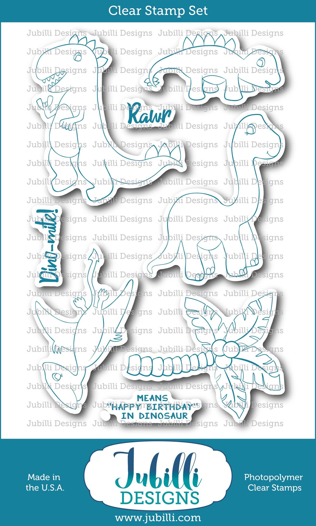 Dinosaurs in the Wild Clear Stamp Set Shipping in 810 Weeks 4x6