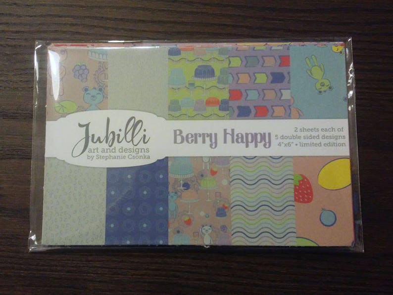 Happy Bear 4x6in Patterned Cardstock for Card Fronts Pocket Page Cards